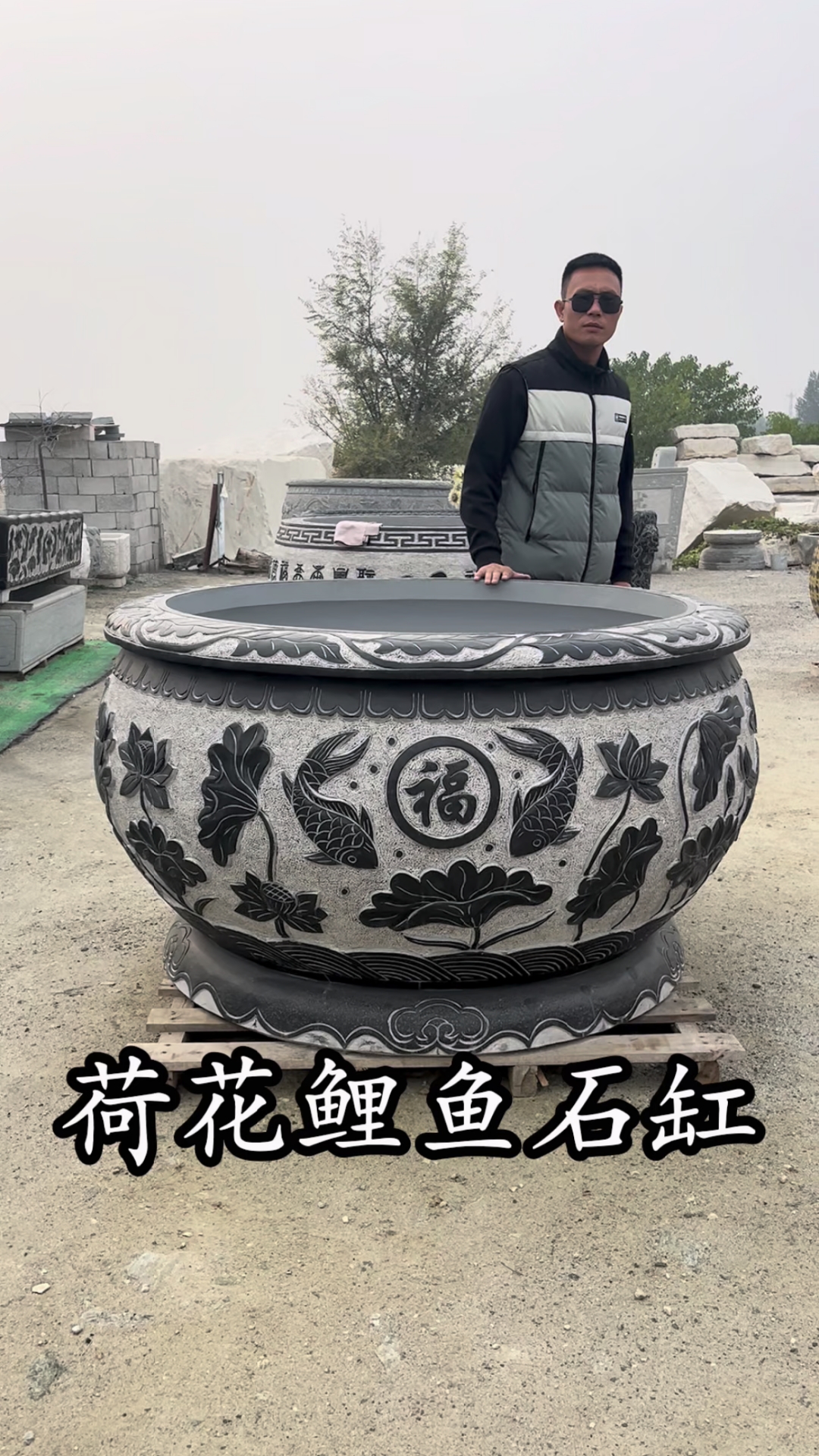 庭院装饰石缸门海,石雕鱼缸花盆