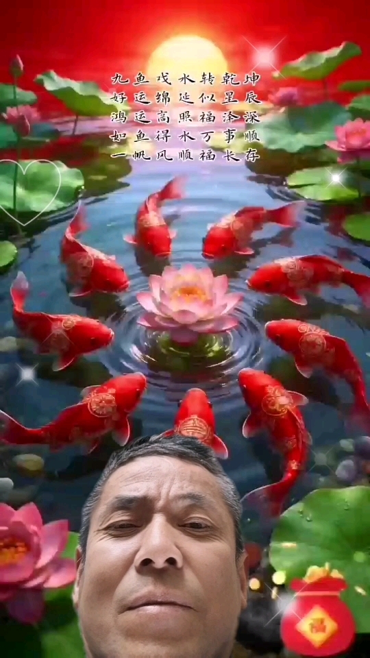 九鱼环绕，福气满满！这位大叔真有福？#新大陆计划#