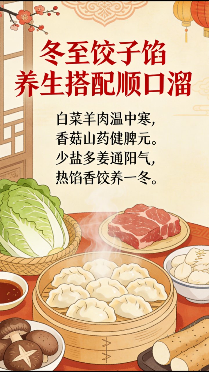 冬至饺子馅养生搭配顺口溜