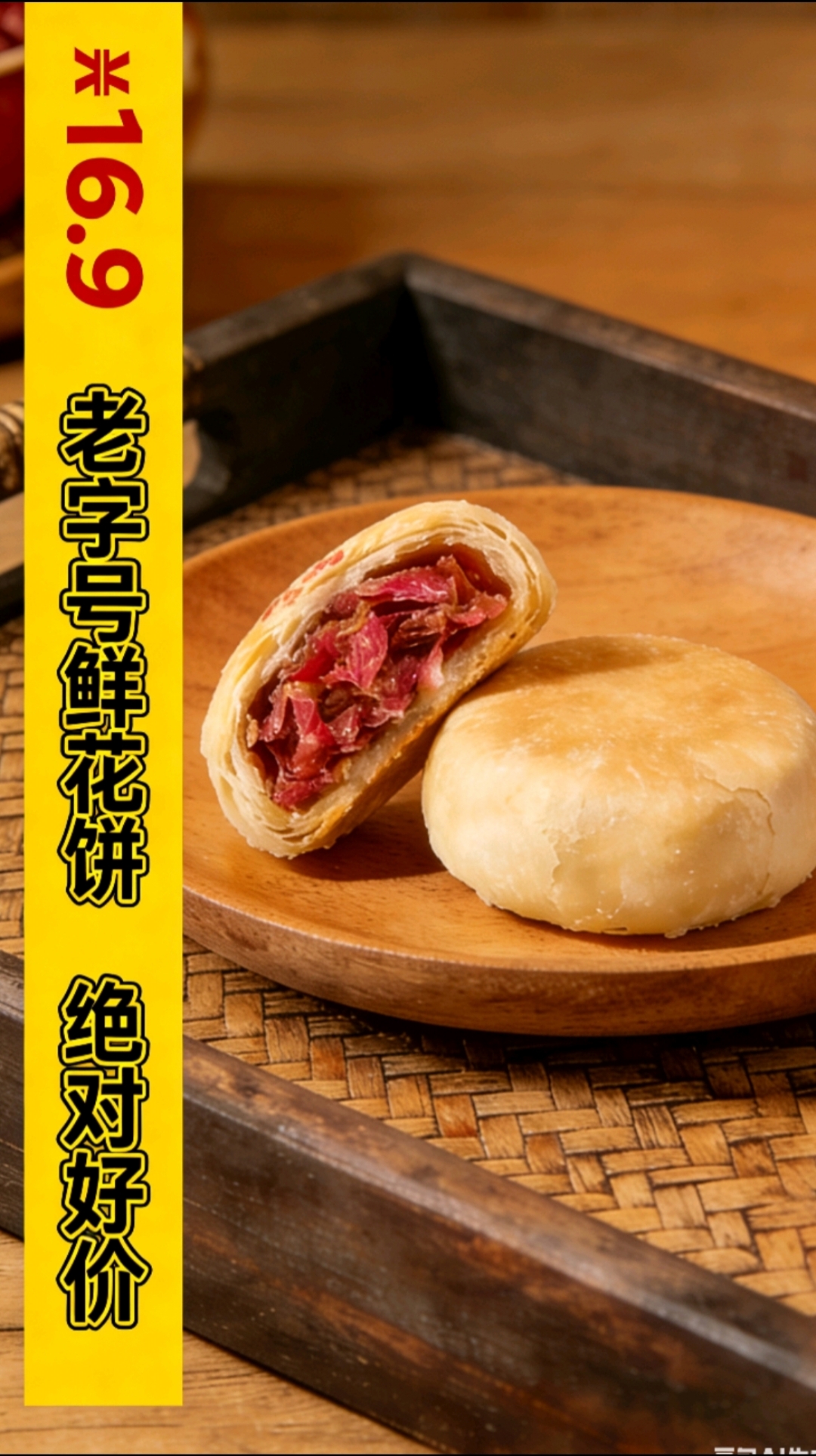 16.9!好价!潘祥记现烤鲜花饼10枚有赠品 云南特产