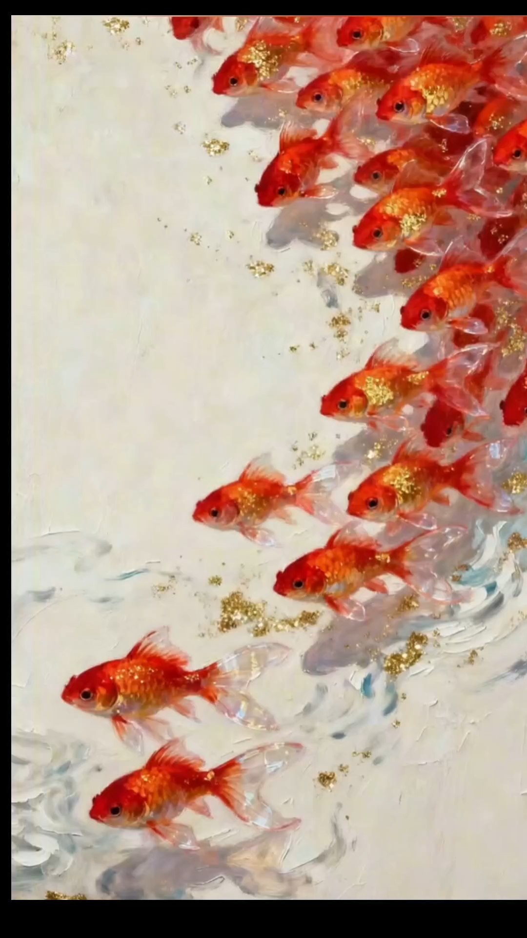 红鲤带金，好运游来，愿日子如鱼得水，闪闪发光。