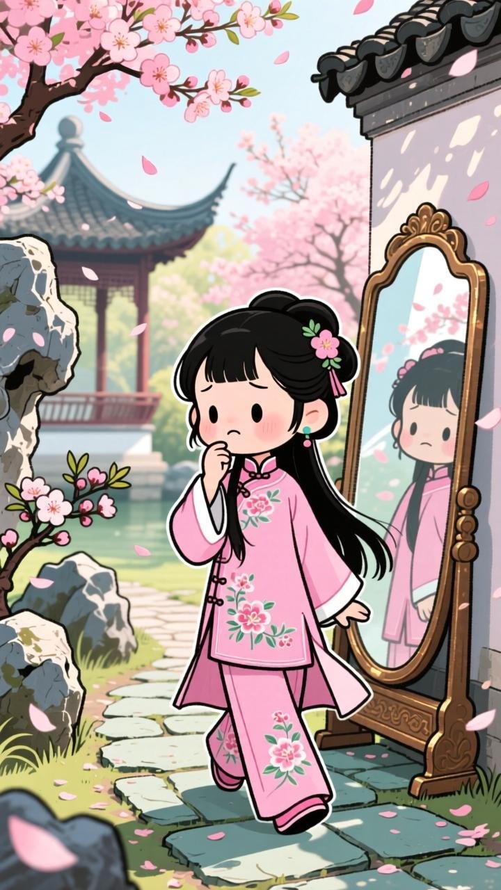 黛玉减肥记：桃花酥与桂花糕的甜蜜陷阱#古风萌娃日常# #汉服萌娃笑开花# #