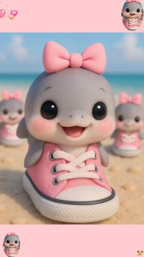 这粉色的耐克鲨鱼也太可爱了吧