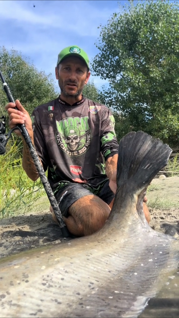 国外老哥钓到了一条欧洲巨鲶