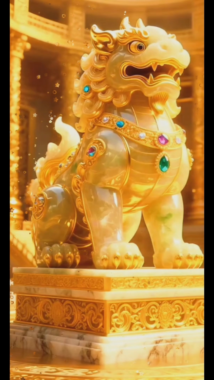 金色狮子,大气财富,吉祥如意