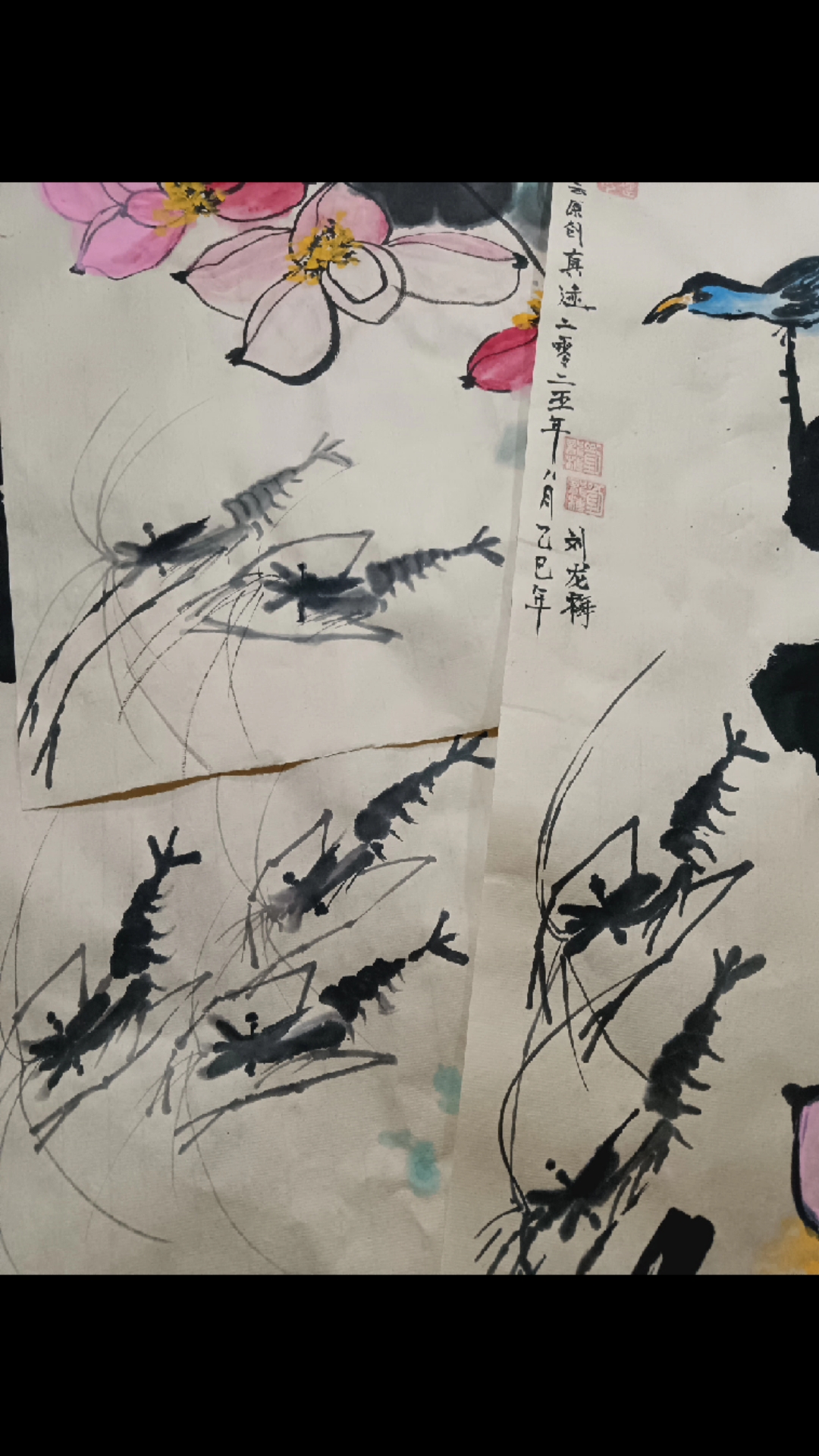 刘龙梅画家原创荷虾图具有较高收藏价值,以荷花金鱼大作最出名