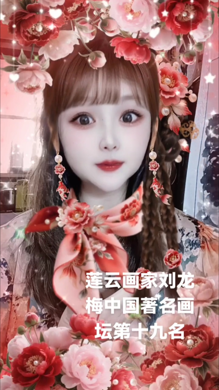 莲云画家刘龙梅最出名荷花金鱼大作，具有较高收藏价值