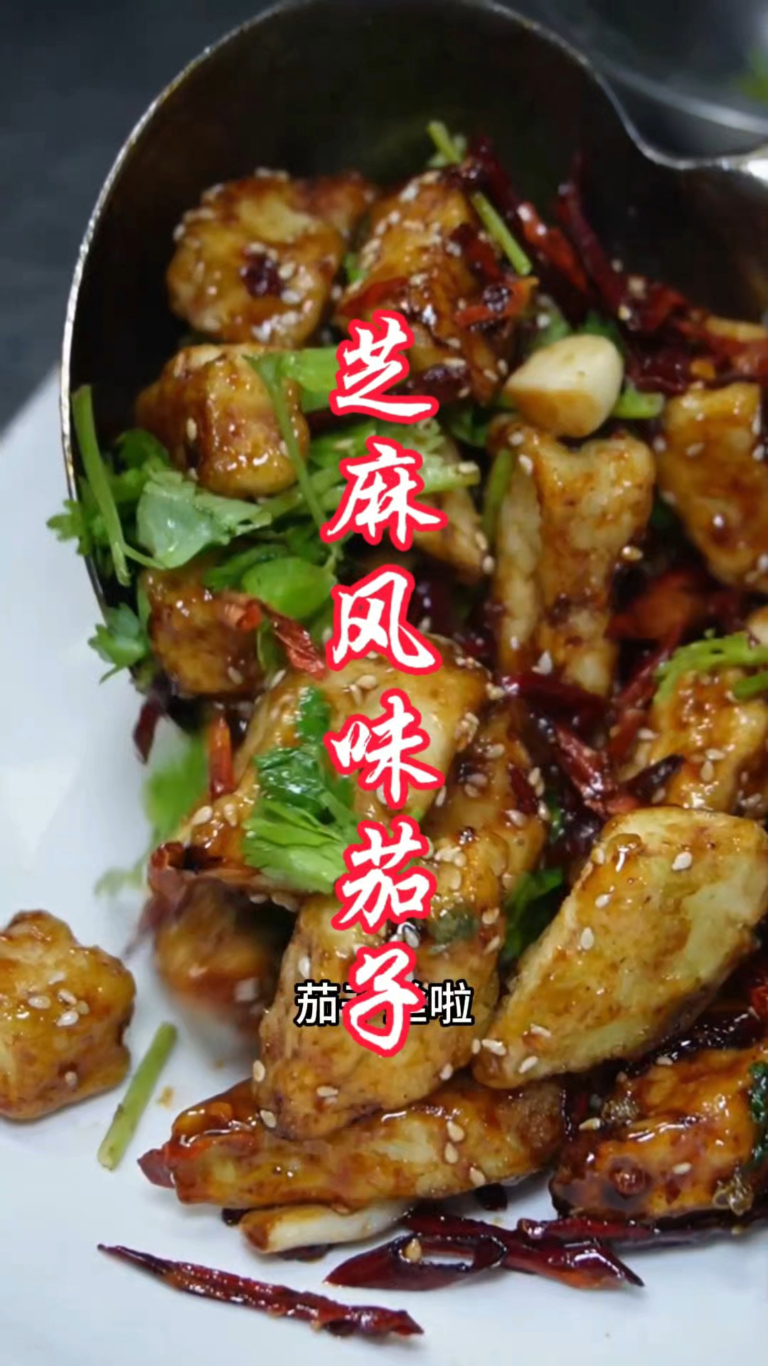 茄子这样做大人小孩都爱吃酸甜微辣微麻好吃的很#茄子#美食教程