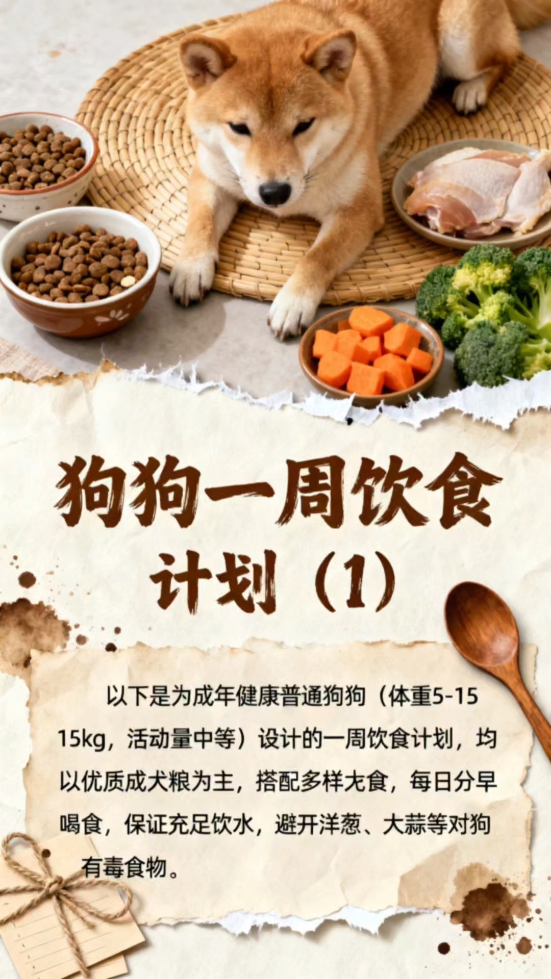 狗狗一周饮食计划(1),狗狗配餐,狗狗营养食谱