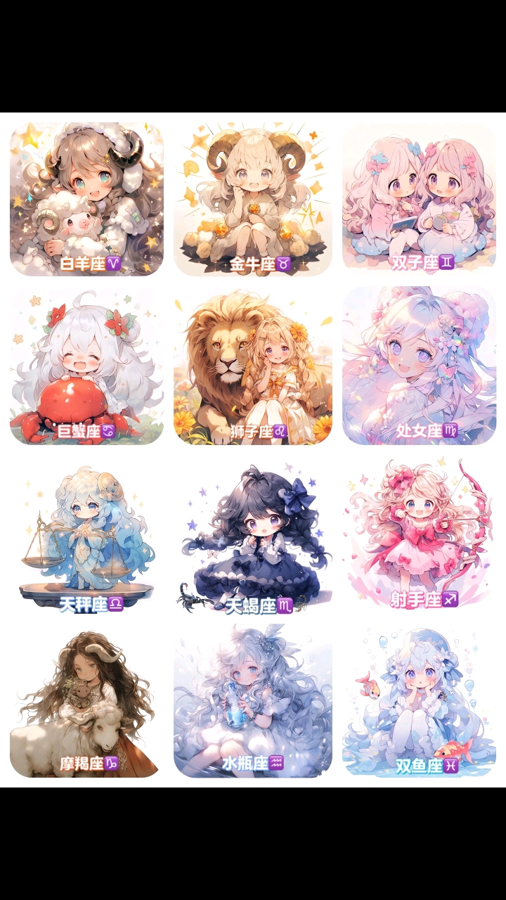 十二星座可爱头像,喜欢能送给你走吧!