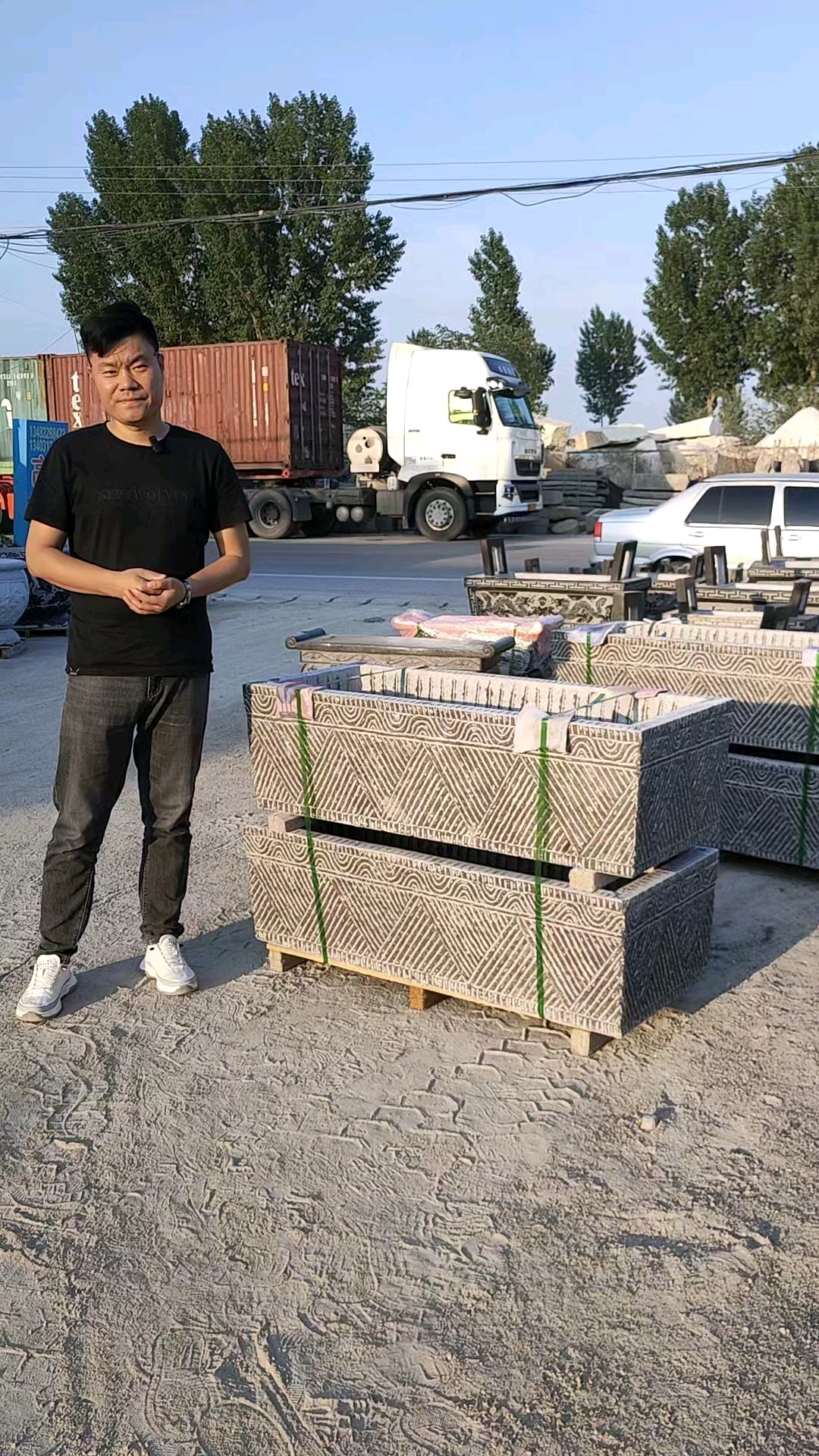 大理石花盆长方形鱼缸