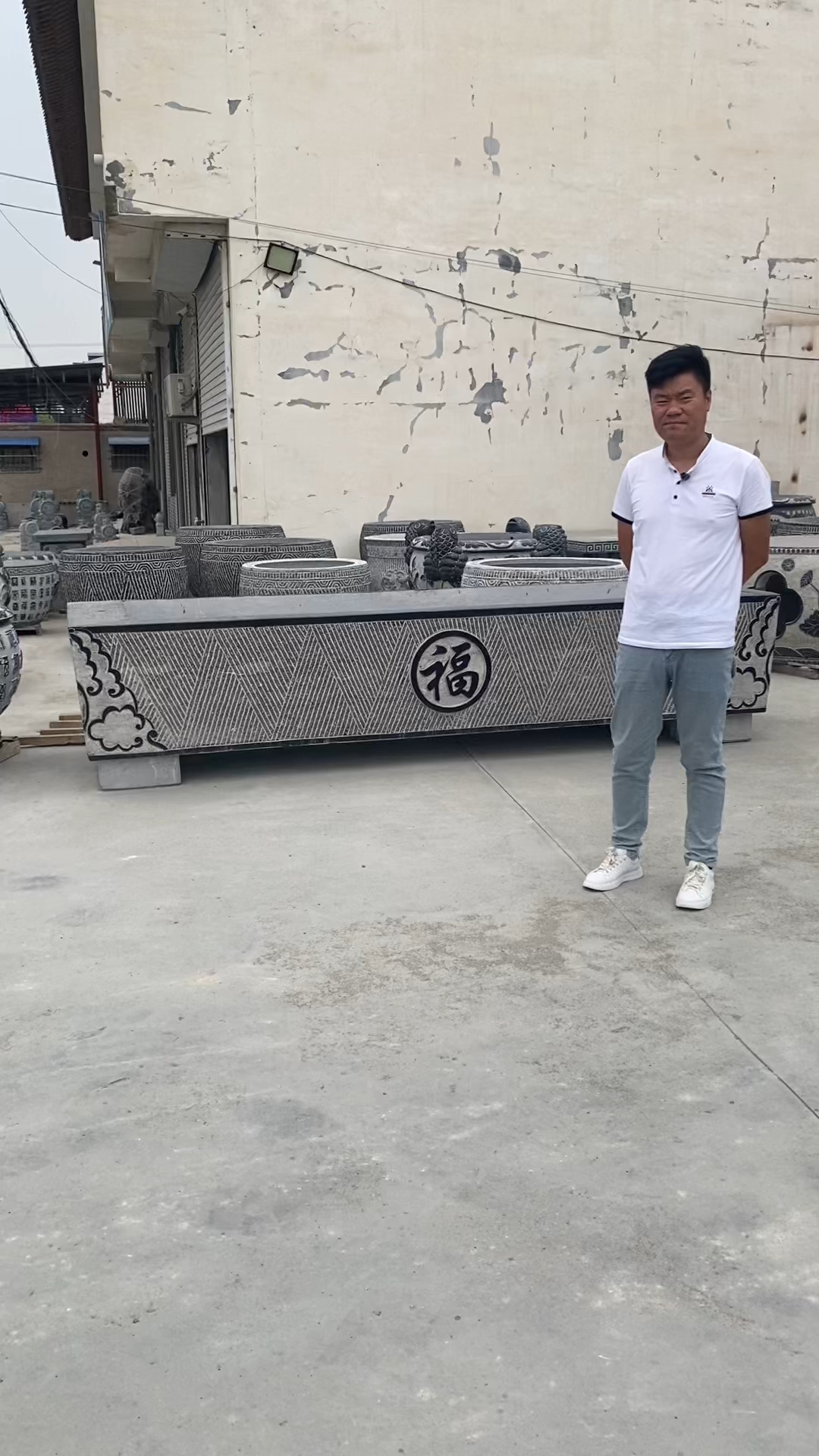 青石长盆鱼缸