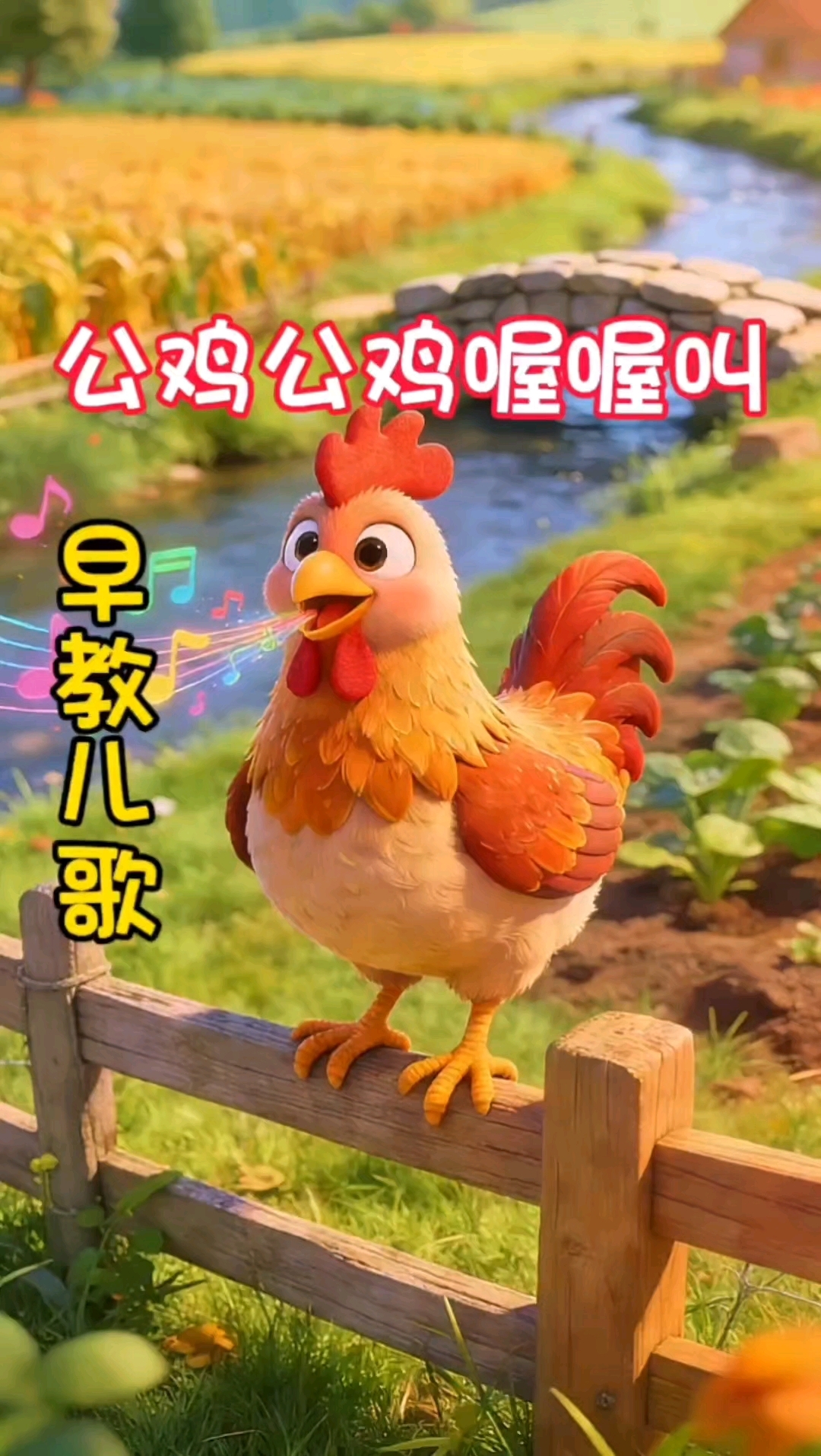 早教儿歌《公鸡公鸡喔喔叫》小动物叫声