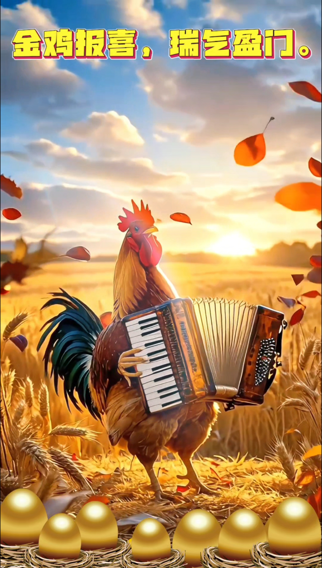 辞旧迎新,金鸡报喜,瑞气盈门!