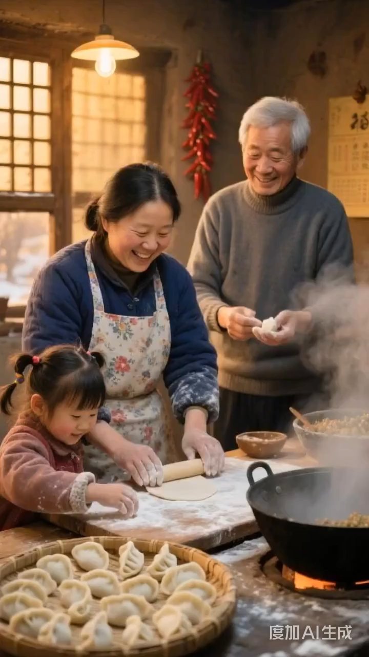 家的味道，家的温暖#暖冬团圆饭# #一家人包饺子#