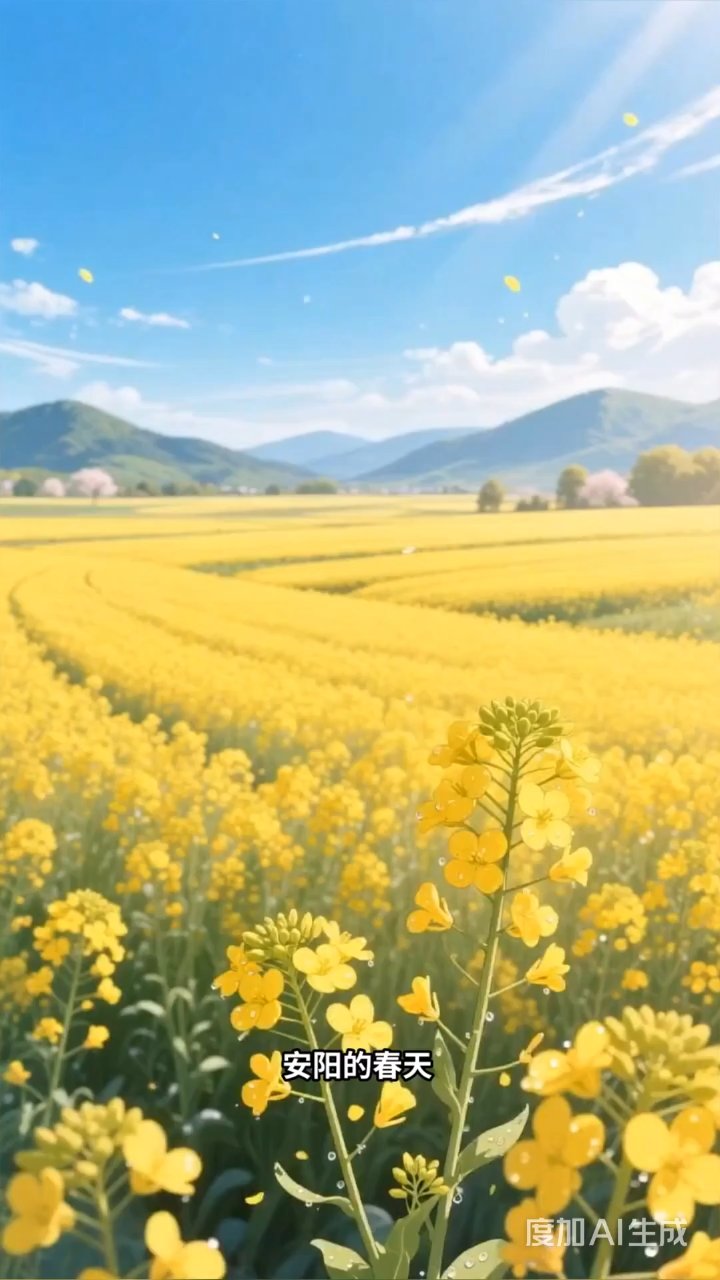 安阳油菜花海绽放,金色春天美如童话#春暖花开的日常#