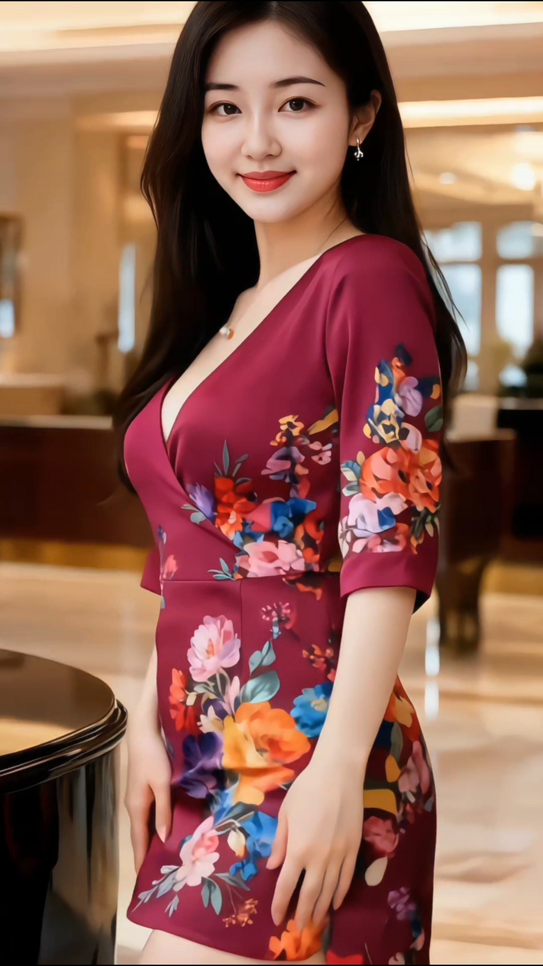 短裙映身姿,酒店里轻扭,美到心尖发颤