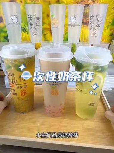高颜值奶茶杯装冷饮杯带盖带吸管家用冷热饮品打包杯90口径磨砂杯 奶茶杯