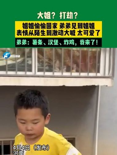 4月4日(发布)河南,大姐?打劫?姐姐偷偷回家 弟弟见到姐姐,表情从陌生到激动大喊 太可爱