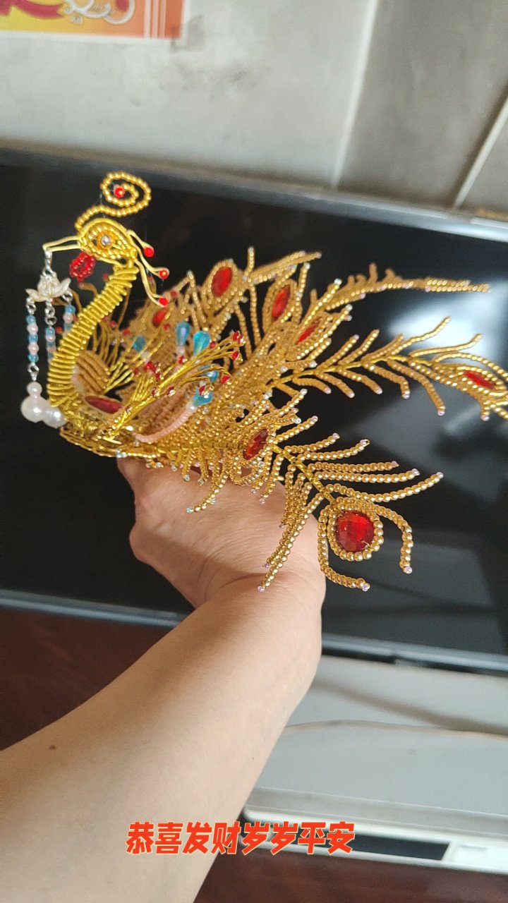 #古风头饰美炸了# #手工制作金丝凤头饰#我的创作高光#