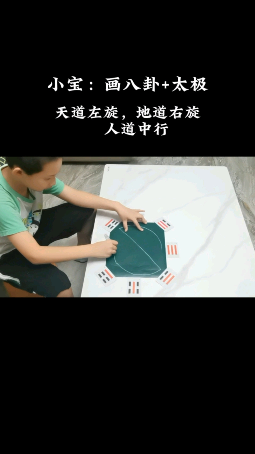 小宝画的八卦太极,让你秒懂。