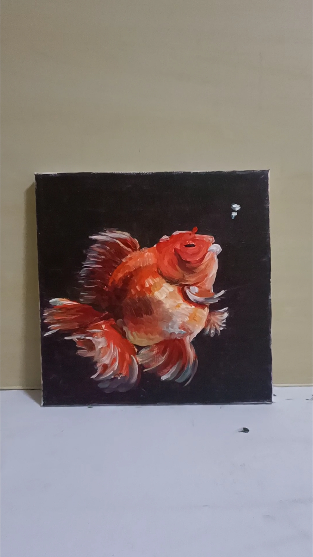 油画金鱼九宫格之九分之三