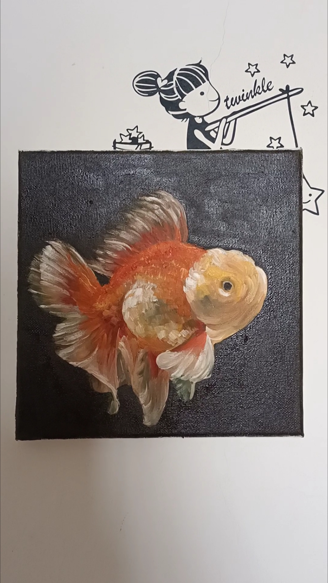 油画金鱼九宫格之九分之四