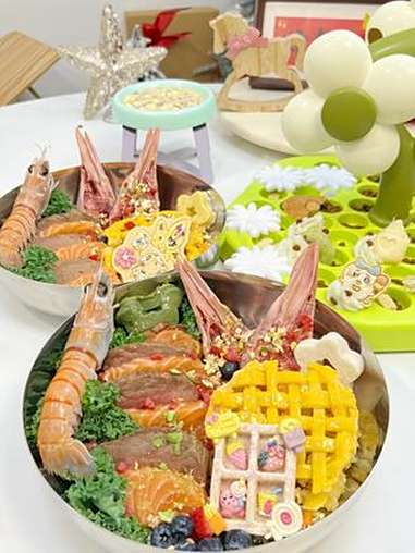 鳌虾搭配干巴酸奶～这就是中西式刺身吗 狗狗配餐 解压视频 助眠 狗狗吃饭 宠物配餐