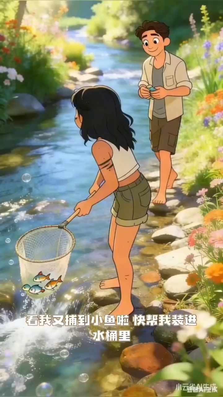 小卡通捞鱼