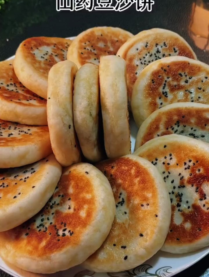 不用一滴水的山药豆沙饼,蓬松暄软口感香甜