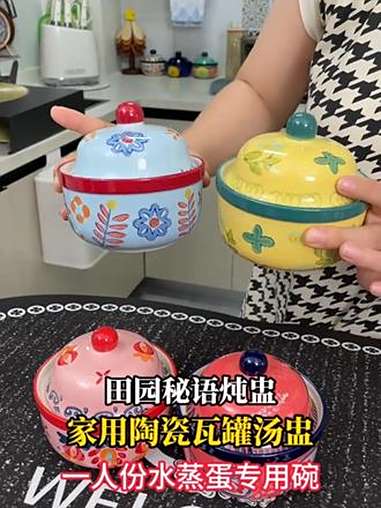 超好看的陶瓷炖盅 炖汤 蒸鸡蛋羹都可好用了 价格还不贵 炖盅 瓦罐 煲汤 厨房好物