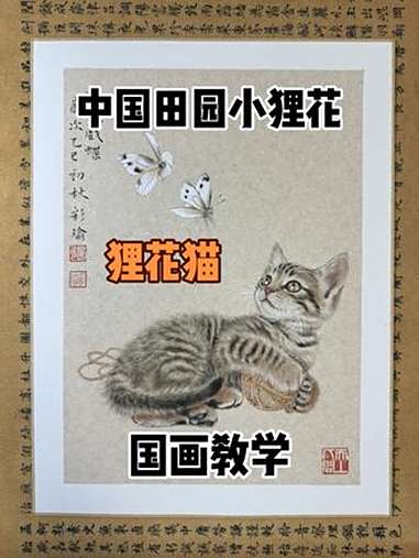 中国田园小狸花猫的画法 国画 国画教程 百young非遗 一起学画画 画小猫
