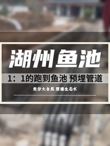 湖州20米长的跑道鱼池过滤系统开始铺设管道 庭院鱼池 鱼池设计施工 鱼池过滤系统设计 煦瑞