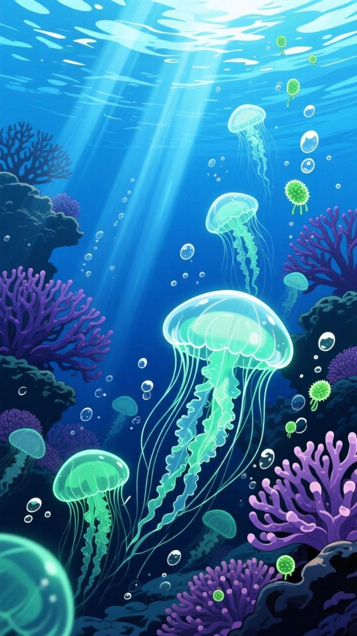 海底世界美如童话,鱼群嬉戏藻影摇曳#家门口的好风景#