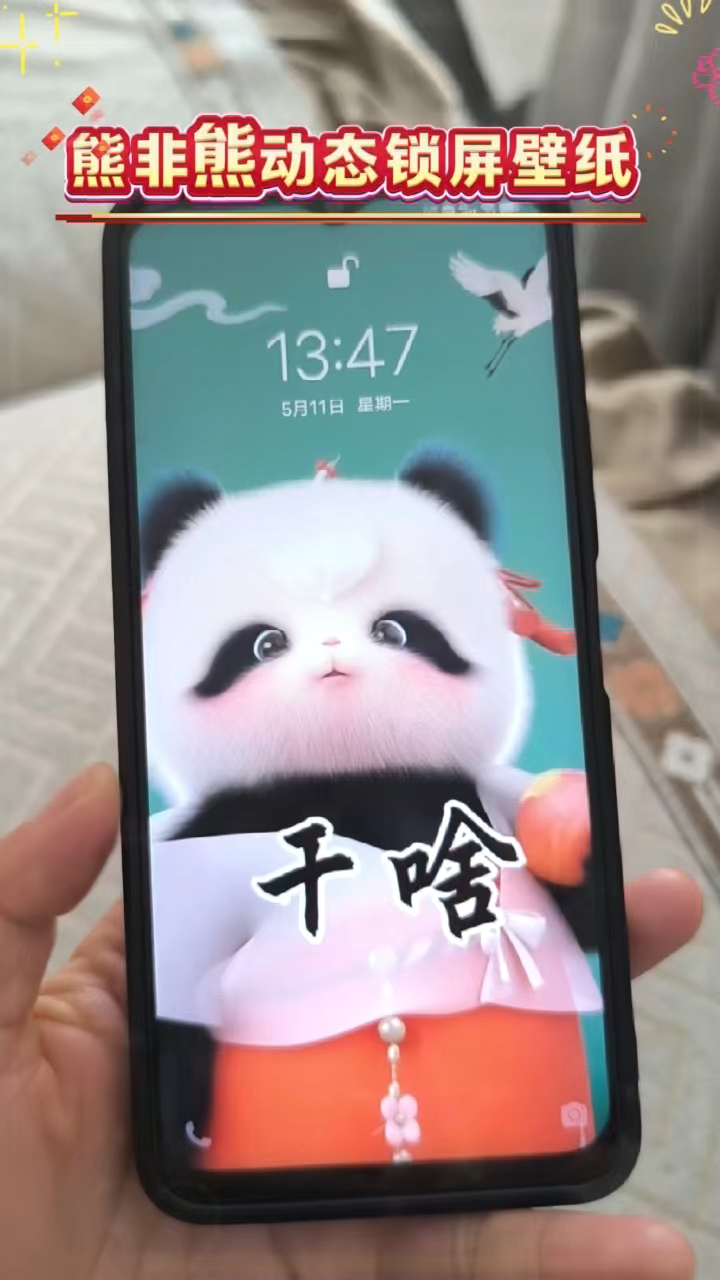 超可爱的熊非熊动态锁屏壁纸来了,有萌到你没!#熊非熊偷看手机动态壁纸  #手机壁纸推荐#