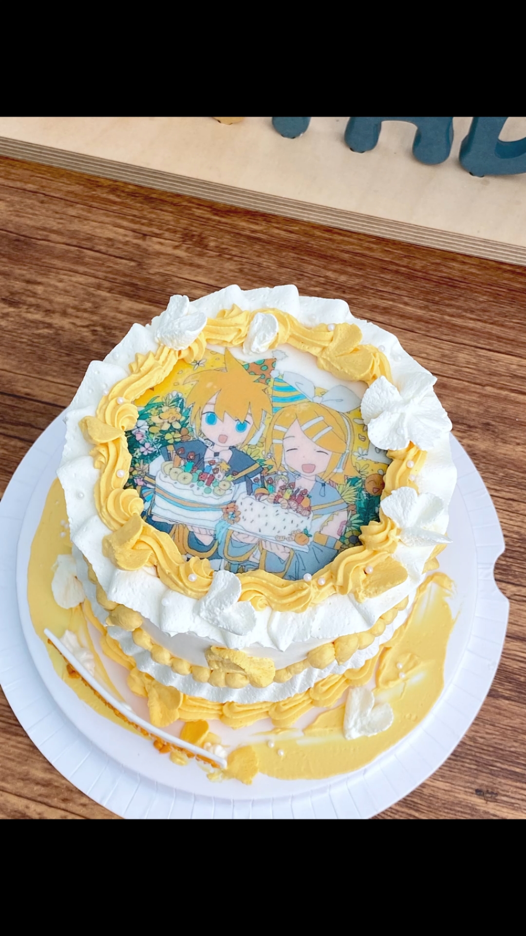 世界计划pjsk镜音双子北京二次元4寸糯米纸生日蛋糕#镜音双子# #世界计划# #PJSK