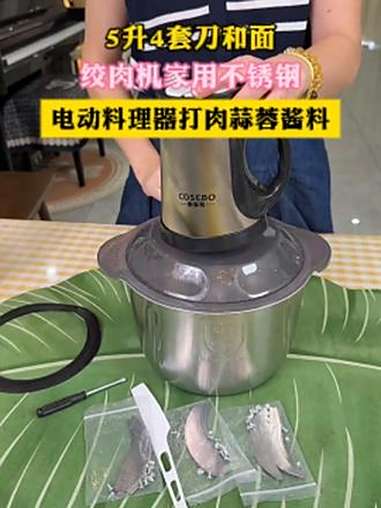 5升4套刀不锈钢绞肉机,结实耐用 绞肉机 多功能绞肉机 绞肉机家用