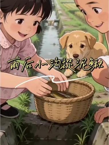 治愈系 AI 视频｜泥田抓泥鳅，童年最野的快乐《雨后泥田抓泥鳅》#童年回忆杀 #8090后