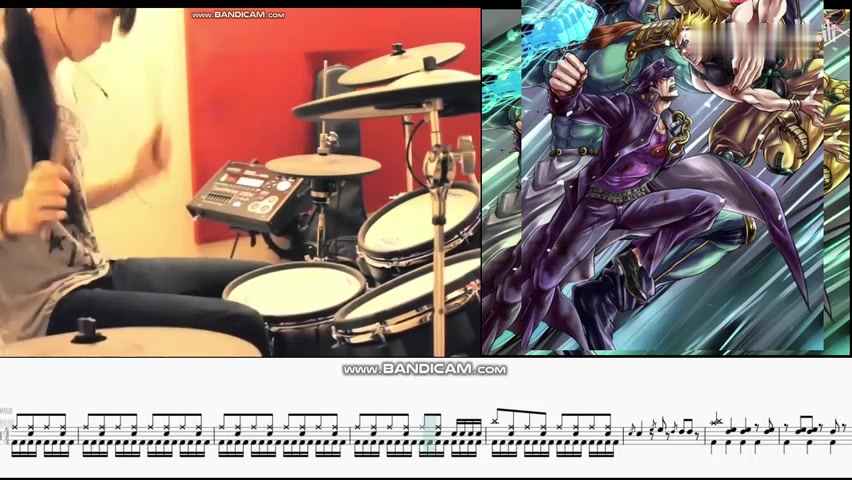 [图]jojo的奇妙冒险第三季op STAND PROUD 架子鼓鼓谱