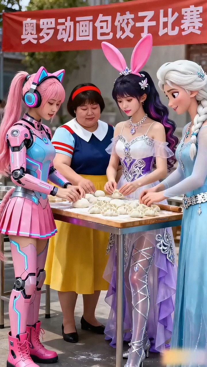 姐妹们包饺子大赛开始了