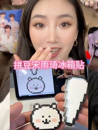 我只想熬夜给粉丝做拼豆冰箱贴了辣!可以点菜嗷～拼豆 拼豆豆 宋雨琦 手工diy 冰箱贴