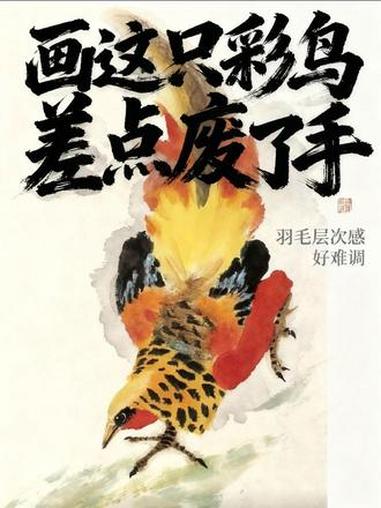 四步快笔画锦鸡 #百young非遗计划 #重彩大写意 #中国画 #花鸟画 #锦鸡