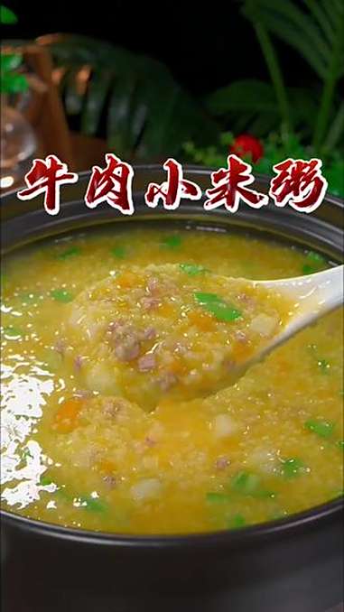 夏天小朋友的运动量大，出汗多，我隔三差五就会给孩子做这个牛肉蔬菜小米粥，软糯鲜香，好喝又养