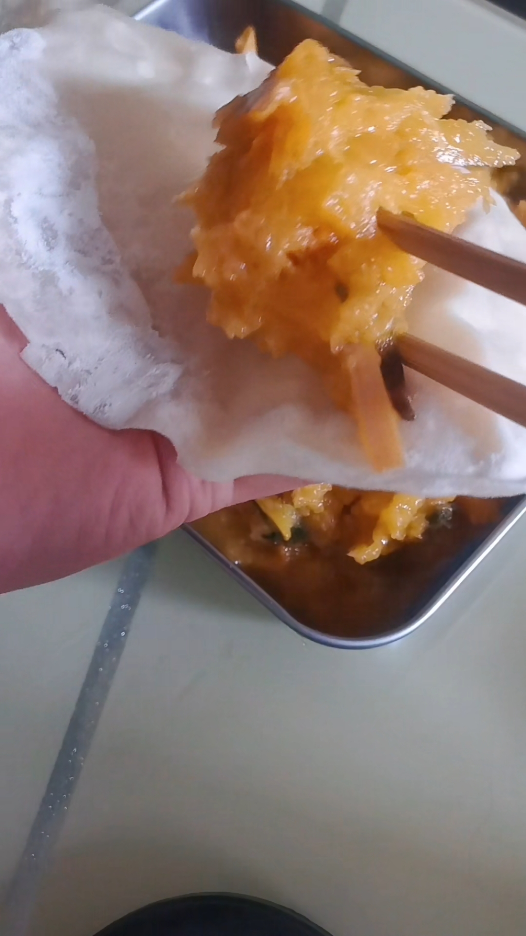 烙馍卷南瓜菜,好恰好恰!