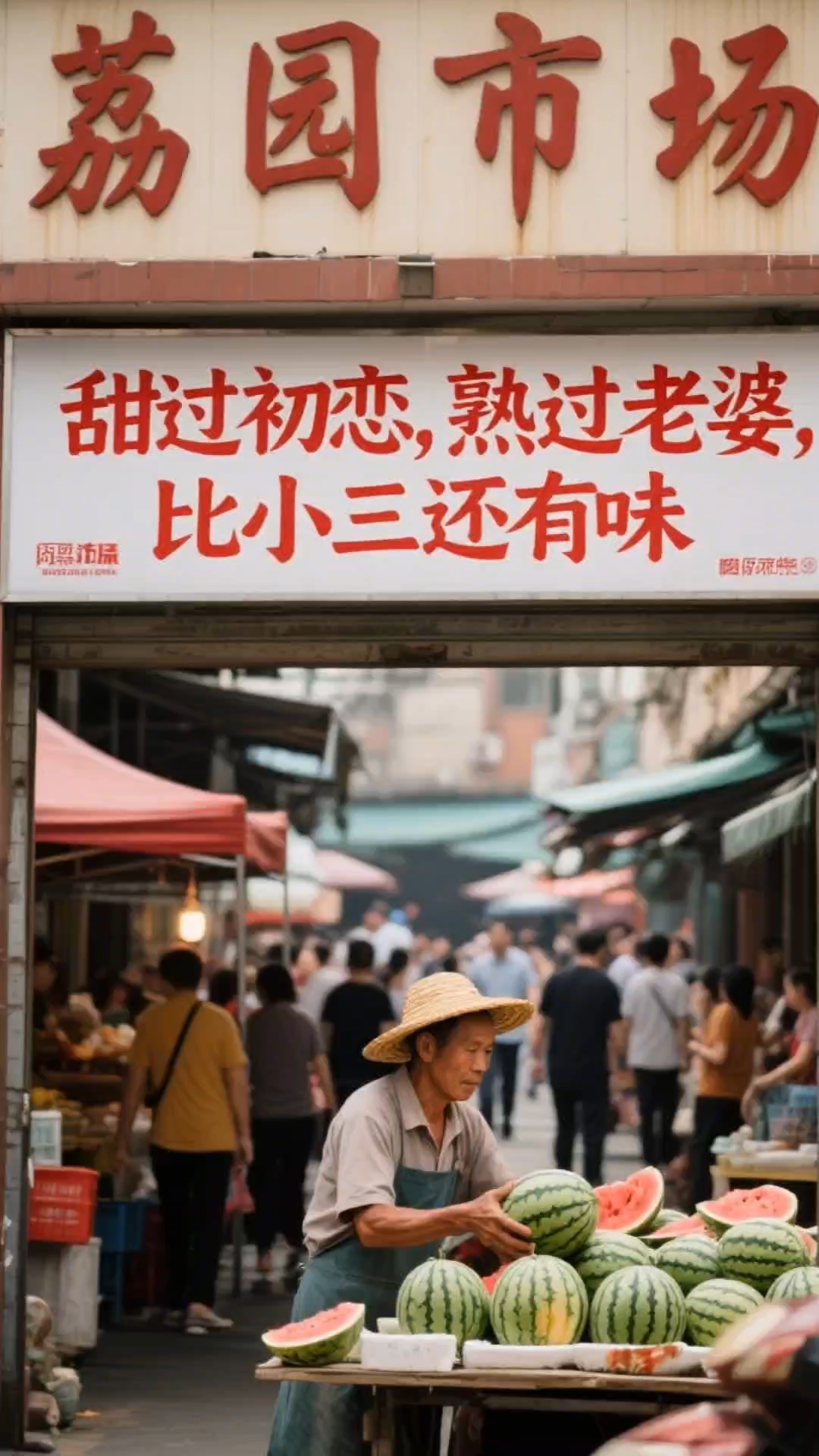 我在荔园市场卖西瓜