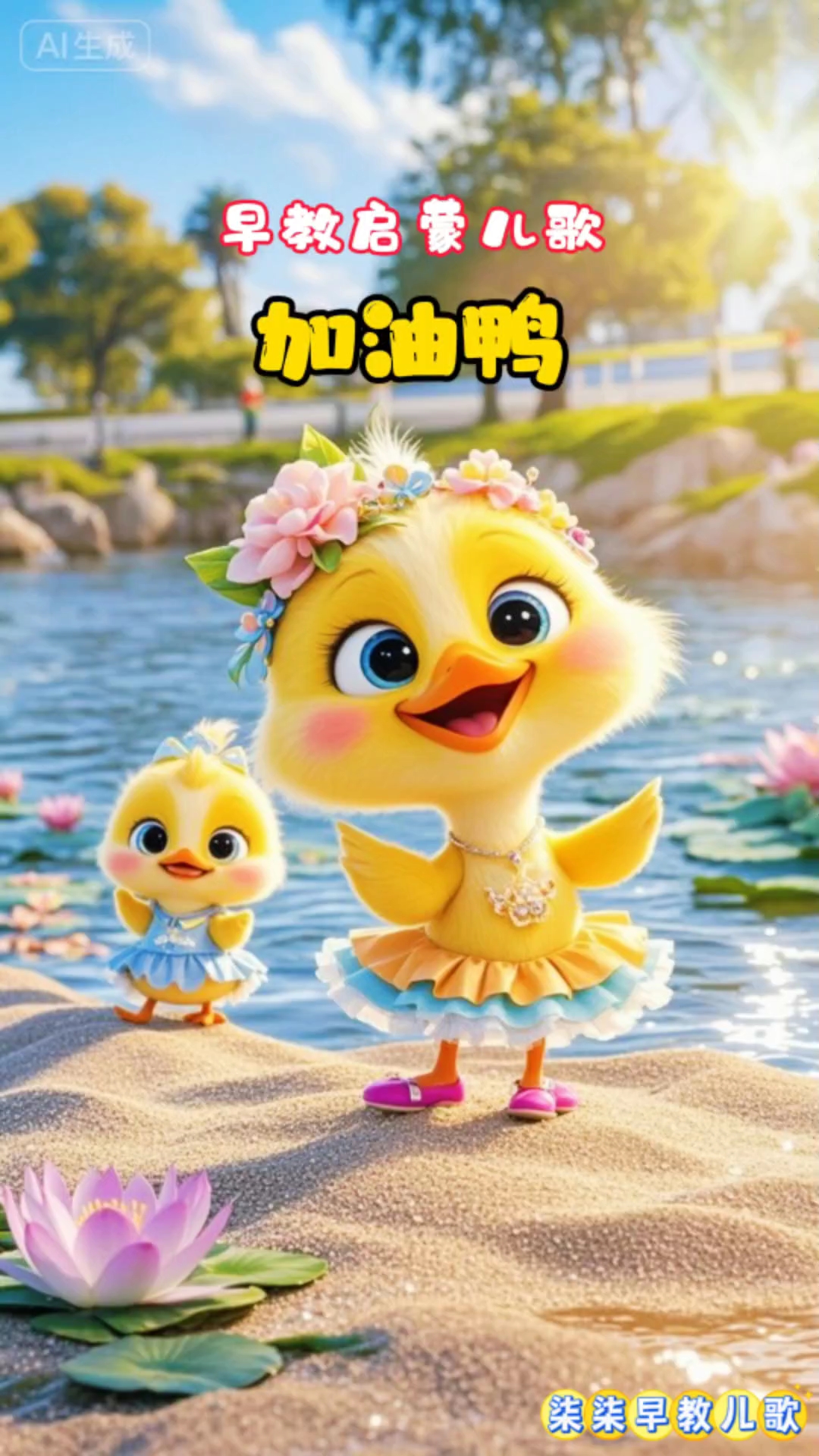 加油鸭！加油鸭！可爱的小黄鸭开始跳舞咯