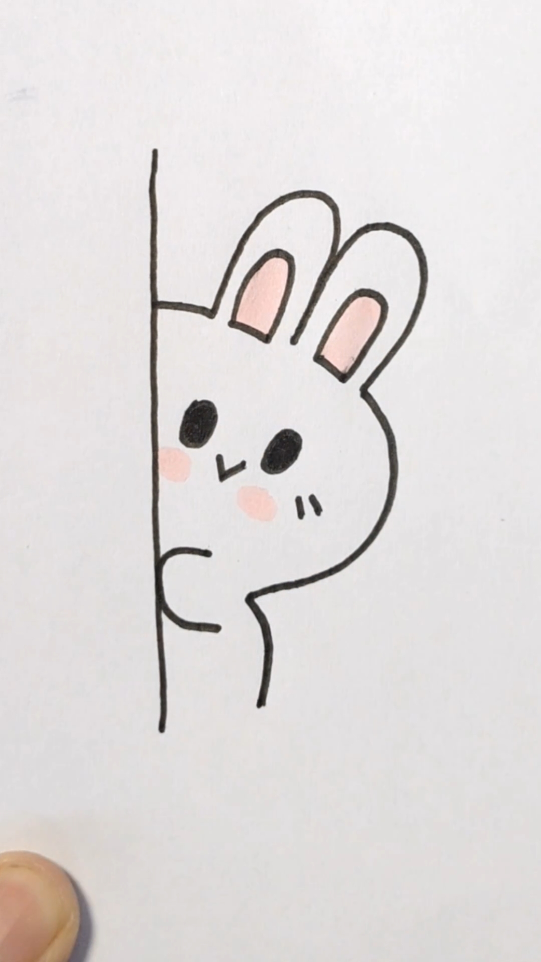 用数字1画简笔画小兔.真可爱