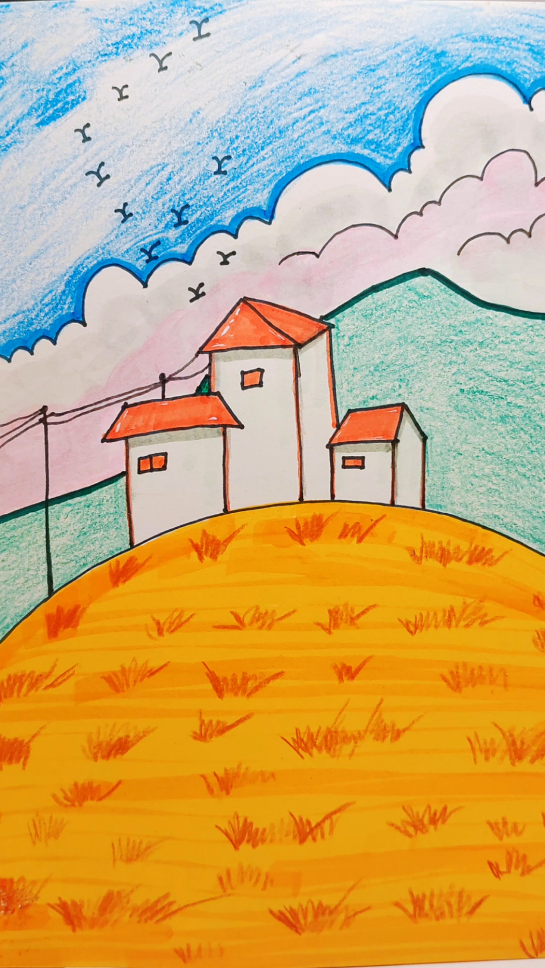 秋天主题画 秋天的风景简单好看又美丽 