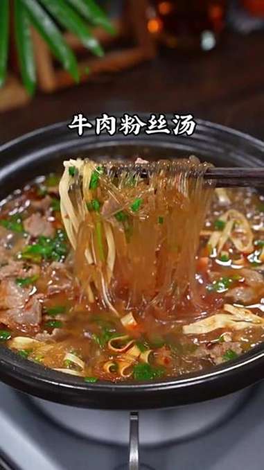 大人小孩都爱吃的牛肉粉丝汤,鲜香味美,做法简单又好吃,孩子喝的连汤都不剩 牛肉粉丝汤 美食