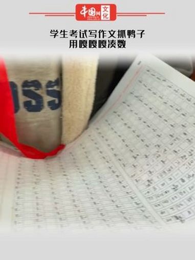学生考试写作文抓鸭子用嘎嘎嘎凑数